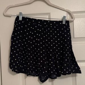 Hollister Navy and Off White Polka Dot Women Shorts